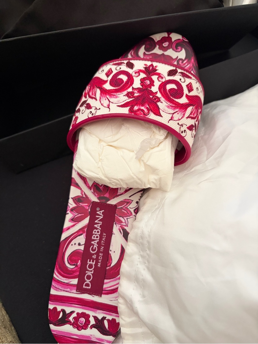 Dolce & Gabbana Fuchsia and White Floral Slide